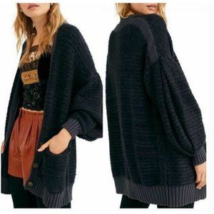 Free People Snow Drop Cardigan in Deep Space Combo